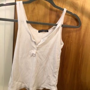 White button down crop top